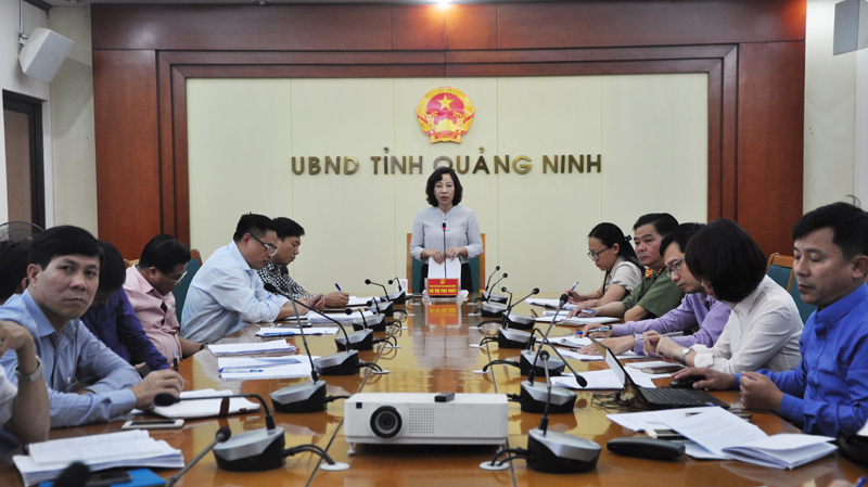 Đồng chí Vũ Thị Thủy, Phó Chủ tịch UBND tỉnh chủ trì cuộc giao ban