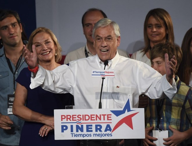 Ứng cử viên cánh hữu Sebastián Piñera. (Nguồn: AFP)