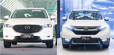 Cả Mazda CX-5 (trái) và Honda CR-V (phải) đều được đánh giá cao về thiết kế ngoại thất