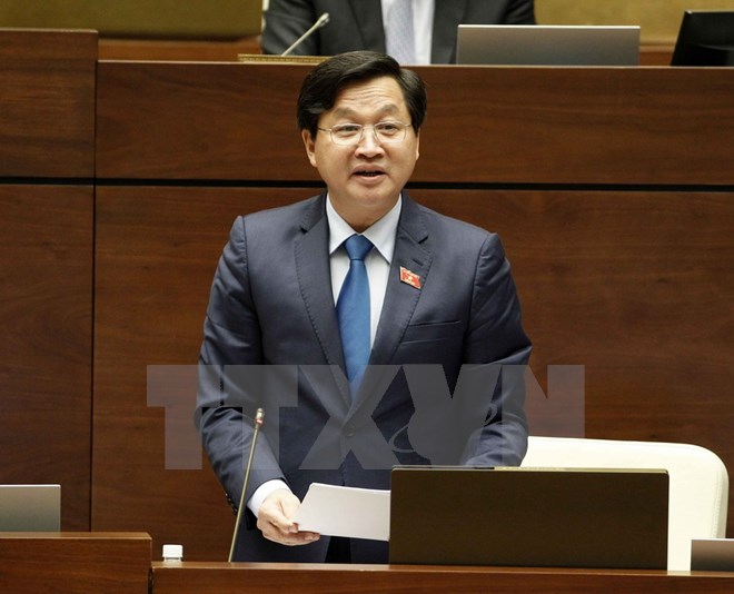 Tổng Thanh tra Chính phủ Lê Minh Khái báo cáo giải trình, làm rõ một số vấn đề đại biểu Quốc hội quan tâm. (Ảnh: Văn Điệp/TTXVN)