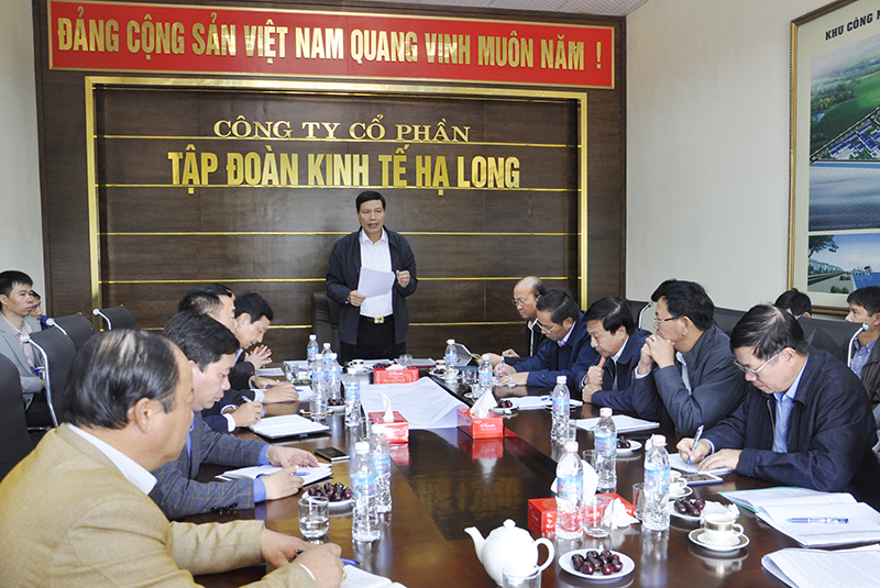 Chủ tịch UBND tỉnh Nguyễn Đức Long phát biểu kết luận tại buổi làm việc với Công ty CP Tập đoàn Kinh tế Hạ Long.