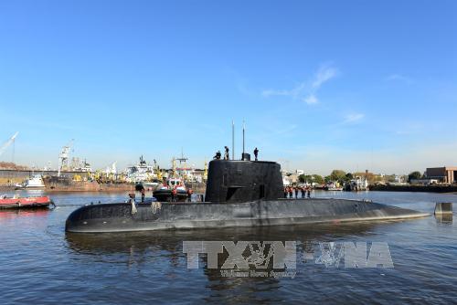 Tàu ngầm ARA San Juan của Argentina ngày 2/6/2014. Ảnh: THX/TTXVN