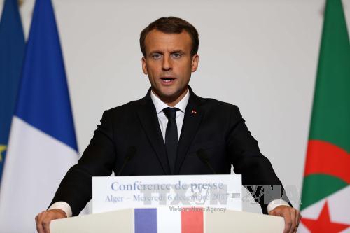 Tổng thống Pháp Emmanuel Macron khẳng định Pháp không ủng hộ việc Tổng thống Trump công nhận Jerusalem là thủ đô của Israel. Ảnh: THX/TTXVN