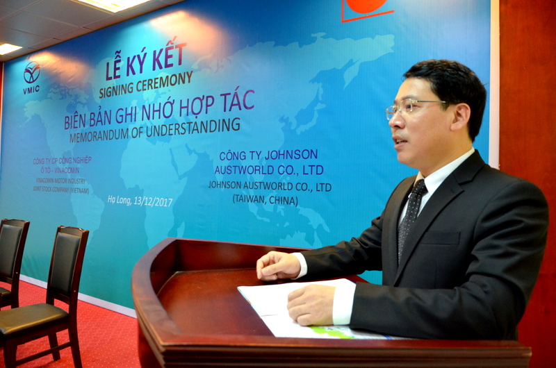 Đồng chí Trần Như Long, Phó Trưởng Ban Xúc tiến và Hỗ trợ đầu tư tỉnh phát biểu tại buổi lễ