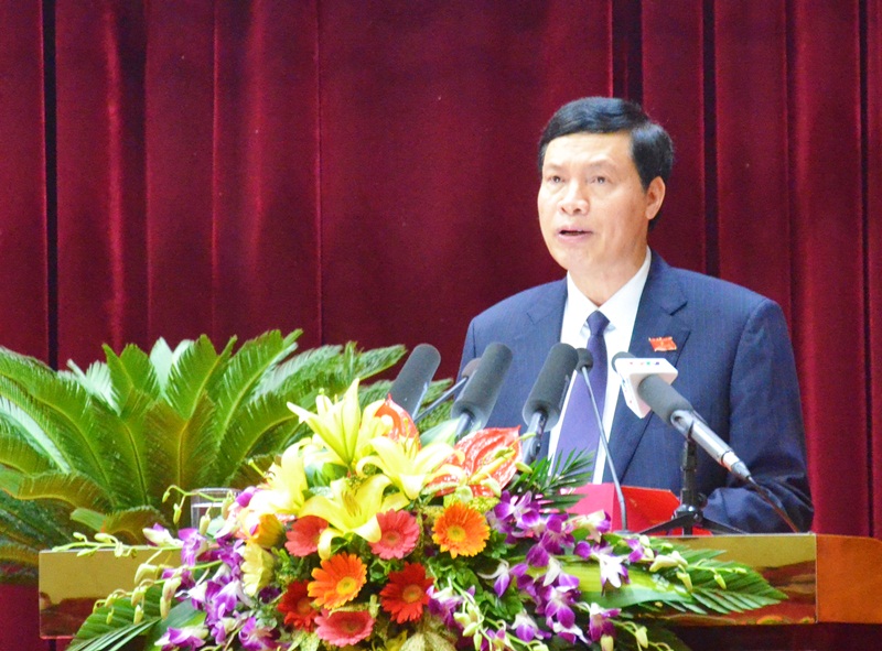 Đồng chí Nguyễn Đức Long, Phó Bí thư Tỉnh ủy, Chủ tịch UBND tỉnh phát biểu tại phiên bế mạc.