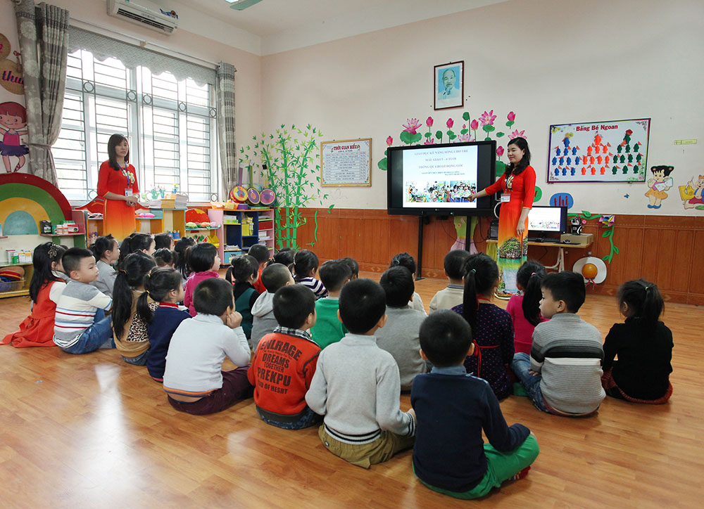 Tiết học kỹ năng sống của trẻ 5-6 tuổi, Trường Mầm non Hà Lầm (TP Hạ Long)
