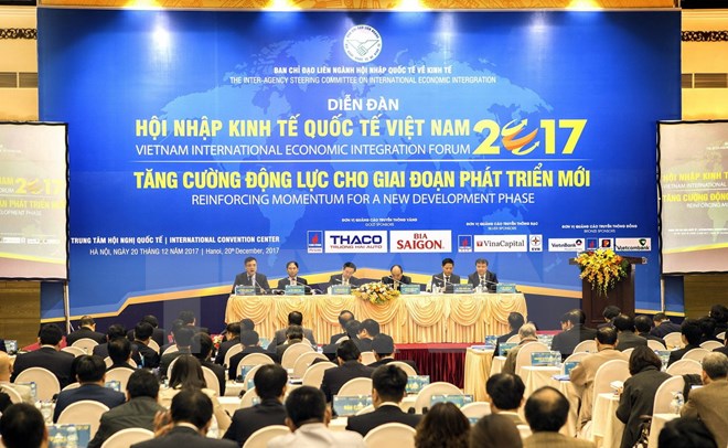 Quang cảnh Diễn đàn Hội nhập kinh tế quốc tế Việt Nam 2017. (Ảnh: Hoàng Hùng/TTXVN)