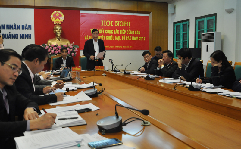 Phó Bí thư Tỉnh ủy, Chủ tịch UBND tỉnh Nguyễn Đức Long phát biểu chỉ đạo hội nghị.