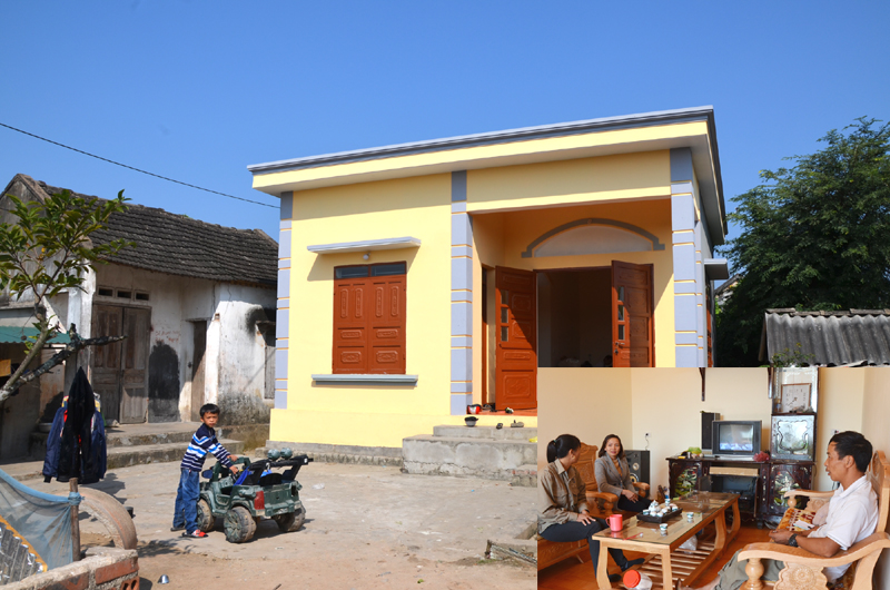 Ngôi nhà mới khang trang của gia đình anh Đỗ Văn Quyến, hộ nghèo thôn Đạo Dương, xã Bình Dương, thị xã Đông Triều