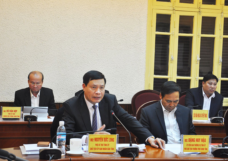 Đồng chí Nguyễn Đức Long, Phó Bí thư Tỉnh ủy, Chủ tịch HĐND tỉnh phát biểu tại Hội nghị.