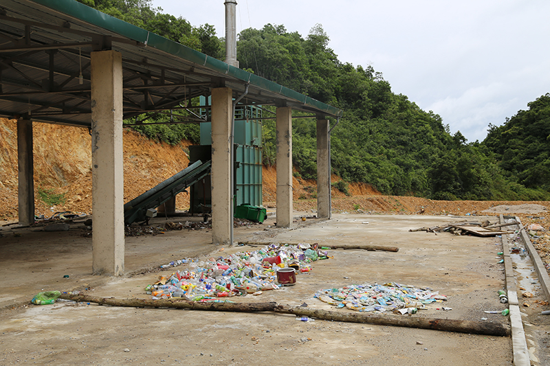 Lò đốt rác vừa hoàn thành đưa vào sử dụng ở xã đảo Cái Chiên.