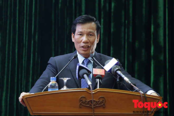 Bộ trưởng Nguyễn Ngọc Thiện phát biểu tại Hội nghị (ảnh: Minh Khánh)
