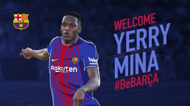  Barcelona đã công bố bản hợp đồng Yerry Mina từ CLB Brazil Palmeiras
