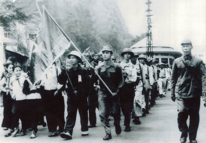 Chiến sĩ Binh đoàn Than xuất quân. (Ảnh: Quang Sơn).