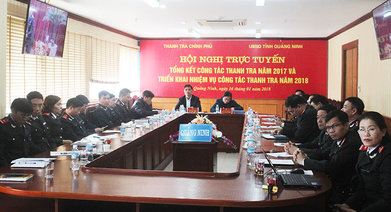 Quang cảnh hội nghị tại điểm cầu tỉnh Quảng Ninh