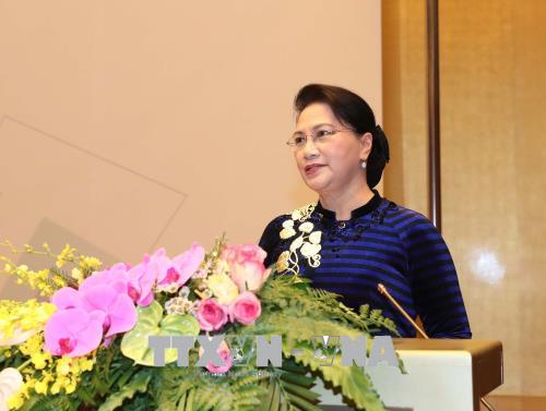 Chủ tịch Quốc hội Nguyễn Thị Kim Ngân, Chủ tịch APPF 26 phát biểu khai mạc. Ảnh: TTXVN.