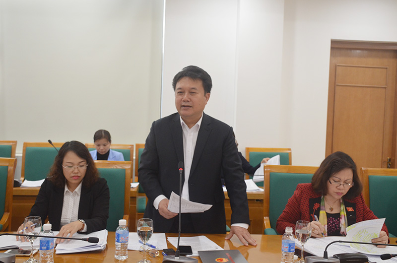 Đồng chí Nguyễn Đức Thành, Phó Chủ tịch HĐND tỉnh phát biểu tại buổi làm việc.