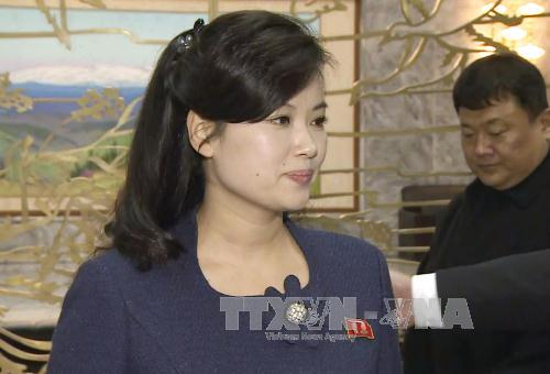 Theo đề xuất ban đầu, nhóm tiền trạm trên gồm 7 người, do bà Hyon Song-wol (ảnh), người đứng đầu một ban nhạc nữ của Triều Tiên, làm trưởng nhóm. Ảnh: YONHAP/TTXVN