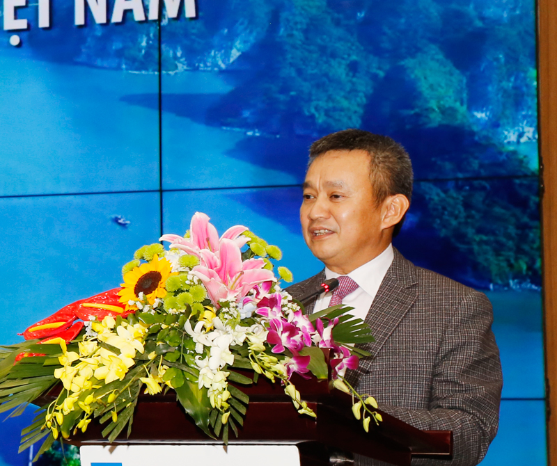 Đồng chí Dương Trí Thành, Tổng Giám đốc Vietnam Airlines phát biểu