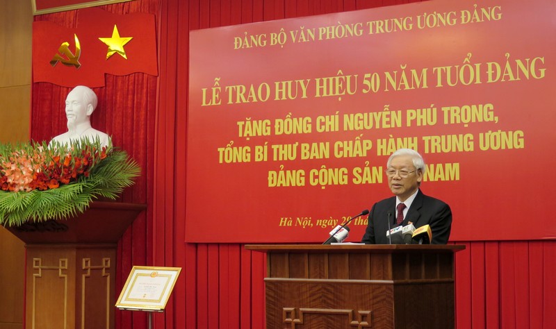 Tổng Bí thư Nguyễn Phú Trọng phát biểu tại buổi Lễ