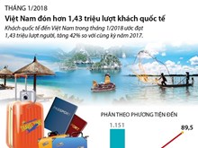 Việt Nam đón hơn 1,43 triệu lượt khách quốc tế trong tháng 1