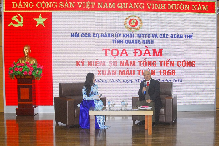 Trung tá Bùi Văn Quyệt, nguyên Trưởng Phòng Tổ chức Quân đoàn 2, là khách mời của buổi tọa đàm.