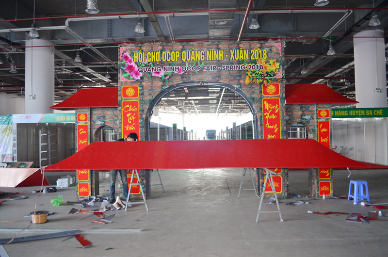 Công tác chuẩn bị cho Hội chợ OCOP Quảng Ninh-Xuân 2018 đang gấp rút hoàn tất