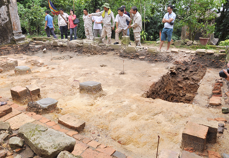Mặt bằng khai quật khảo cổ tại khu vực am Ngọa Vân.