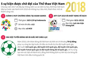 5 sự kiện được chờ đợi của Thể thao Việt Nam trong năm 2018