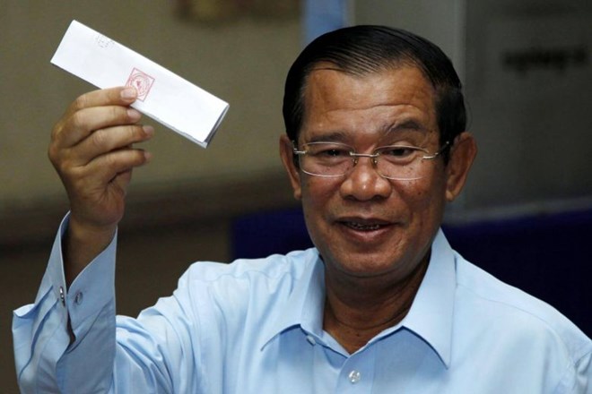 Đảng Nhân dân Campuchia (CPP) cầm quyền của Thủ tướng Hun Sen thắng tuyệt đối. (Nguồn: EPA)