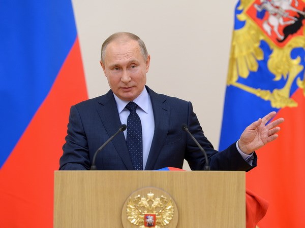 Tổng thống Nga Vladimir Putin phát biểu tại Moskva ngày 31/1. (Nguồn: AFP/TTXVN)