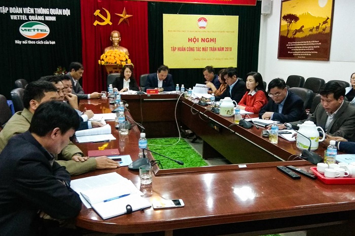 Quang cảnh hội nghị tập huấn trực tuyến tại điểm cầu Quảng Ninh.