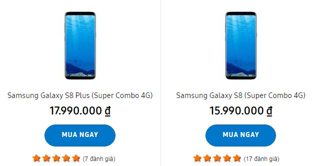 Giá Galaxy S8 và Galaxy S8 Plus tại Việt Nam vừa được điểu chỉnh mạnh.