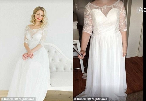 Một tân nương suýt phá hỏng lễ cưới vì trót đặt chiếc váy bèo nhèo này về.