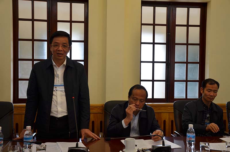 Đồng chí Nguyễn Văn Hồi, Chủ tịch UBND TX Quảng Yên phát biểu tại buổi làm việc.
