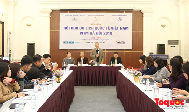 40.000 vé máy bay giá rẻ sẽ được chào bán tại Hội chợ Du lịch Quốc tế Việt Nam 2018 - ảnh 1Toàn cảnh buổi họp báo.