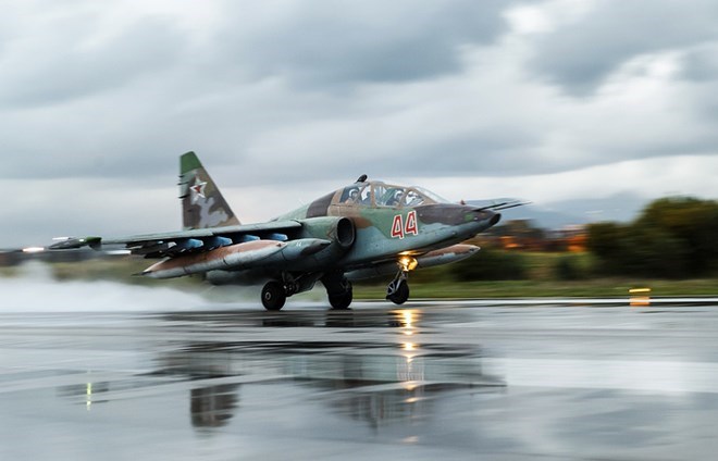 Máy bay cường kích Su-25 của quân đội Nga. (Nguồn: Lenta)