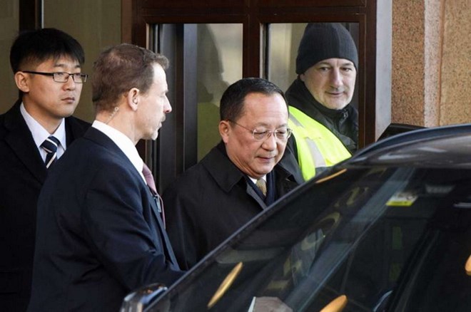 Bộ trưởng Ngoại giao Triều Tiên Ri Yong-ho tại Thụy Điển. (Nguồn: AP)