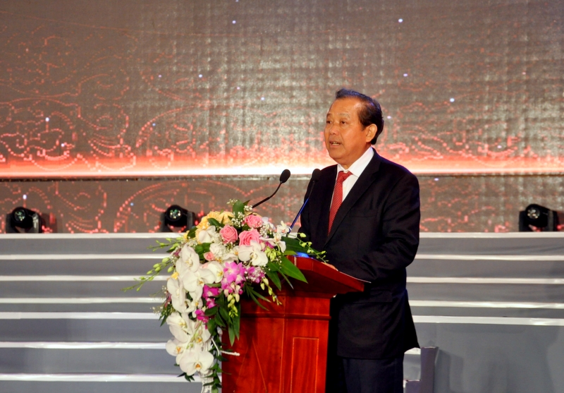 Phó Thủ tướng Thường trực Trương Hòa Bình phát biểu tại buổi lễ.