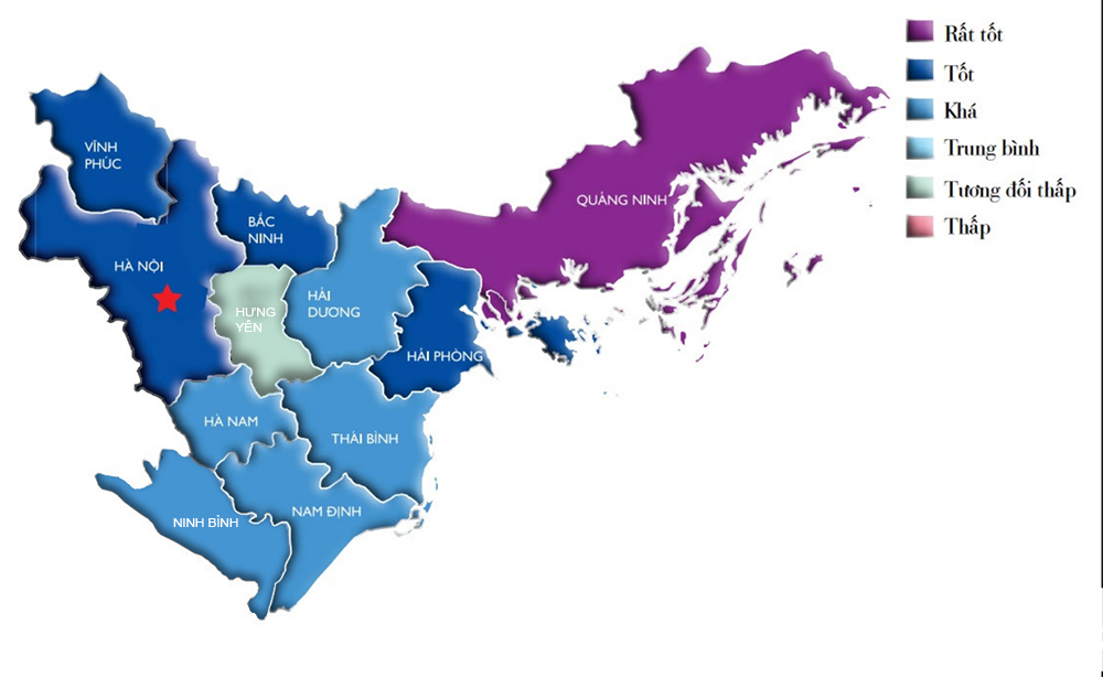 Bản đồ PCI 2017 Khu vực miền nũi phía Bắc