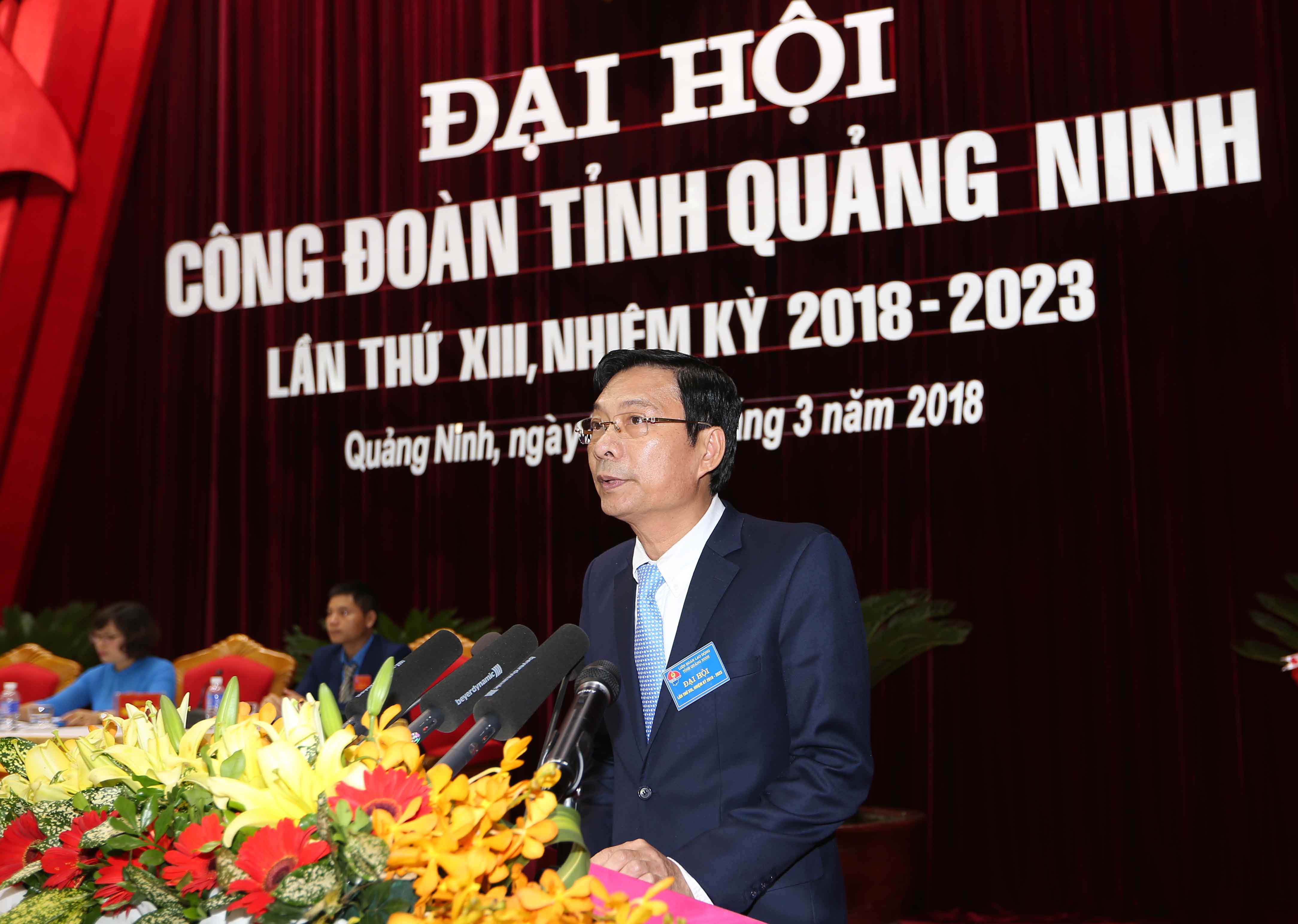 Bí thư Tỉnh ủy Nguyễn Văn Đọc phát biểu tại Đại hội.