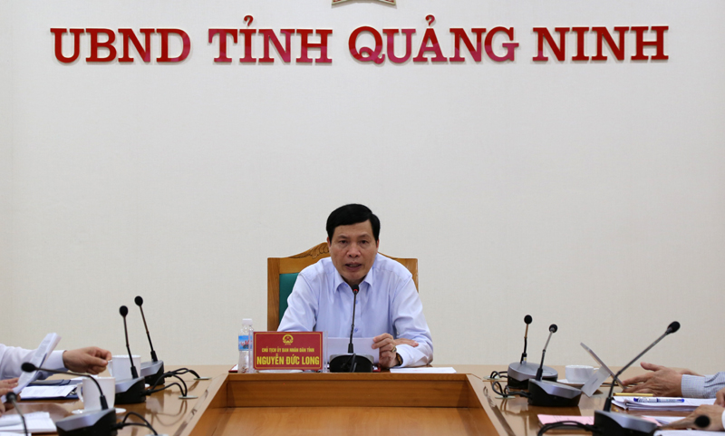Đồng chí Nguyễn Đức Long, Phó Bí thư Tỉnh ủy, Chủ tịch UBND tỉnh, chủ trì buổi làm việc.