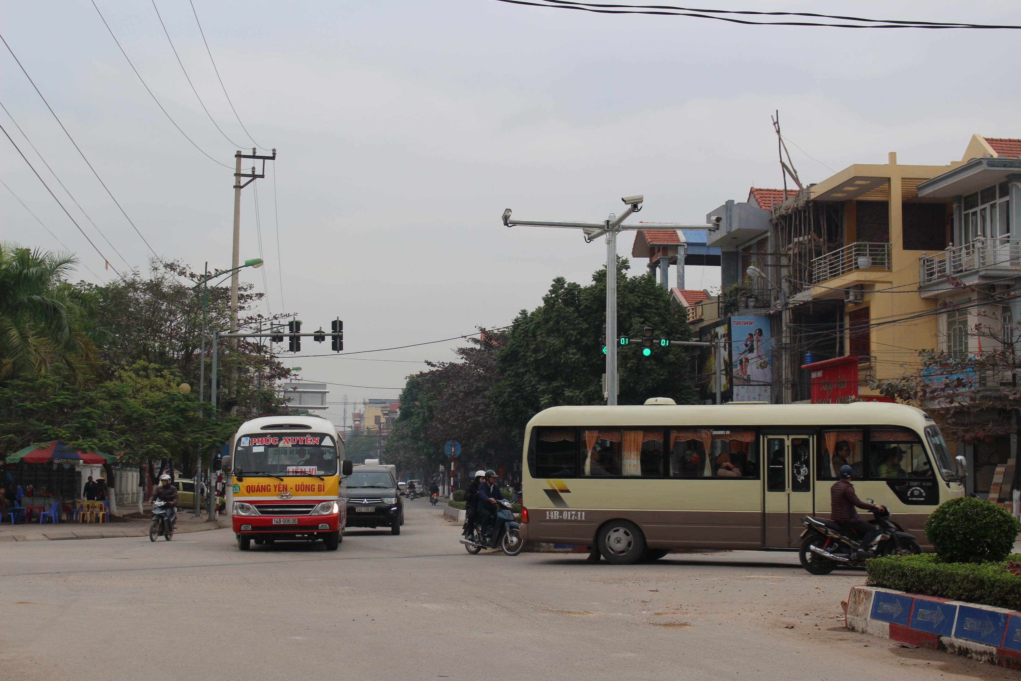 Hệ thống camera được trang bị tại một số nút giao thông trên địa bàn thị xã Quảng Yên