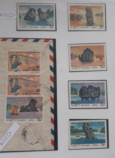 Những lá thư dán tem đã góp phần đưa hình ảnh Vịnh Hạ Long bay xa.