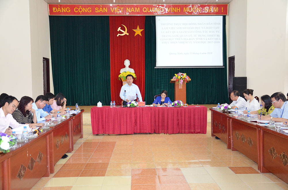 Đồng chí Nguyễn Đức Thành, Phó Chủ tịch HĐND tỉnh phát biểu tại buổi làm việc
