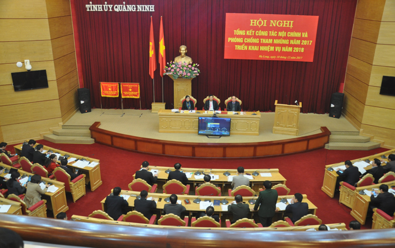 Tỉnh ủy tổ chức hội nghị triển khai nhiệm vụ công tác nội chính, PCTN năm 2018. Ảnh: Quang Minh