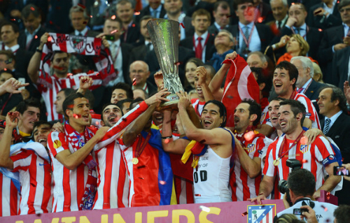 Atletico vô địch Europa League năm 2012. Ảnh: AFP.
