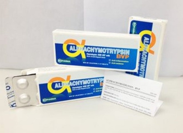 Thuốc Alphachymotrypsin BVP do Công ty cổ phần BV Pharma sản xuất. (Ảnh: http://giathuochapu.com).