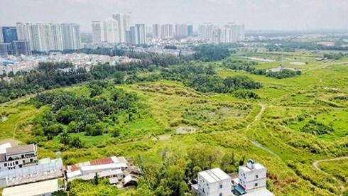 Một phần khu đất Phước Kiển mà Công ty TNHH Một thành viên đầu tư và xây dựng Tân Thuận chuyển nhượng cho Quốc Cường Gia Lai. (Ảnh: KT)