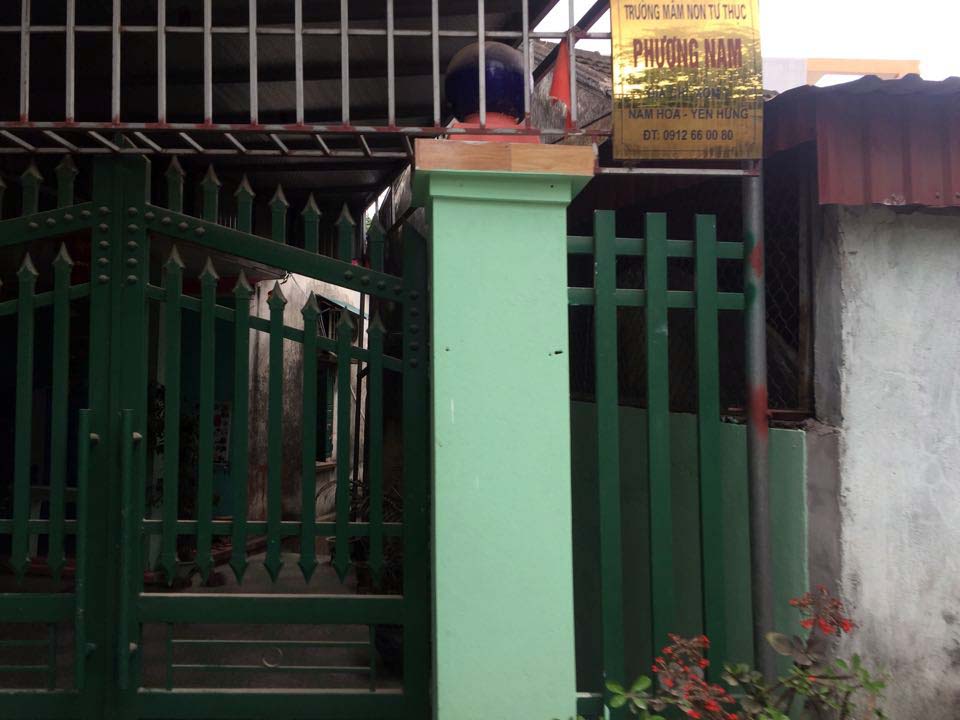 Trường mầm non tư thục Phương Nam hiện đã bị đóng cửa (Ảnh: Công an Quảng Yên).